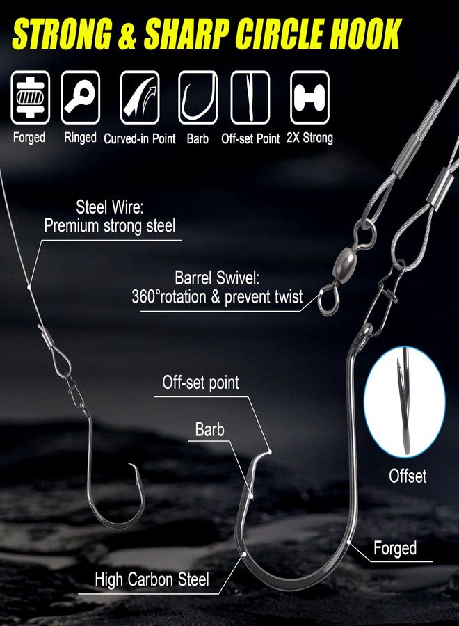 SILANON Saltwater Grouper Snapper Rigs Carolina Rig Bottom Surf Fishing Rigs with Egg Sinkers Weight Circle Hooks for Catfish Flounder Redfish Grouper Halibut Striper - Image 2
